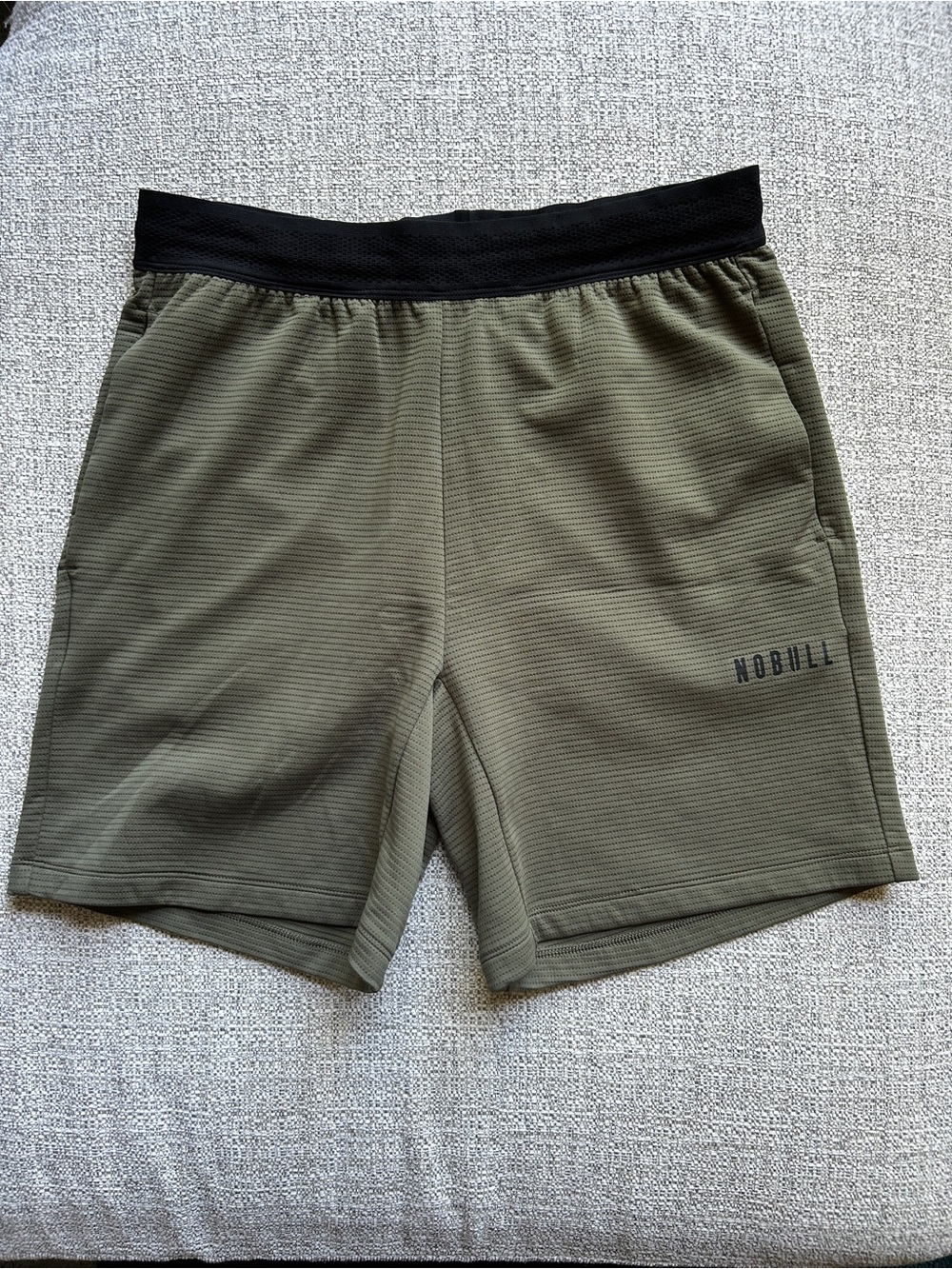 NOBULL Olive Men's Performance Training Shorts with Black Waistband